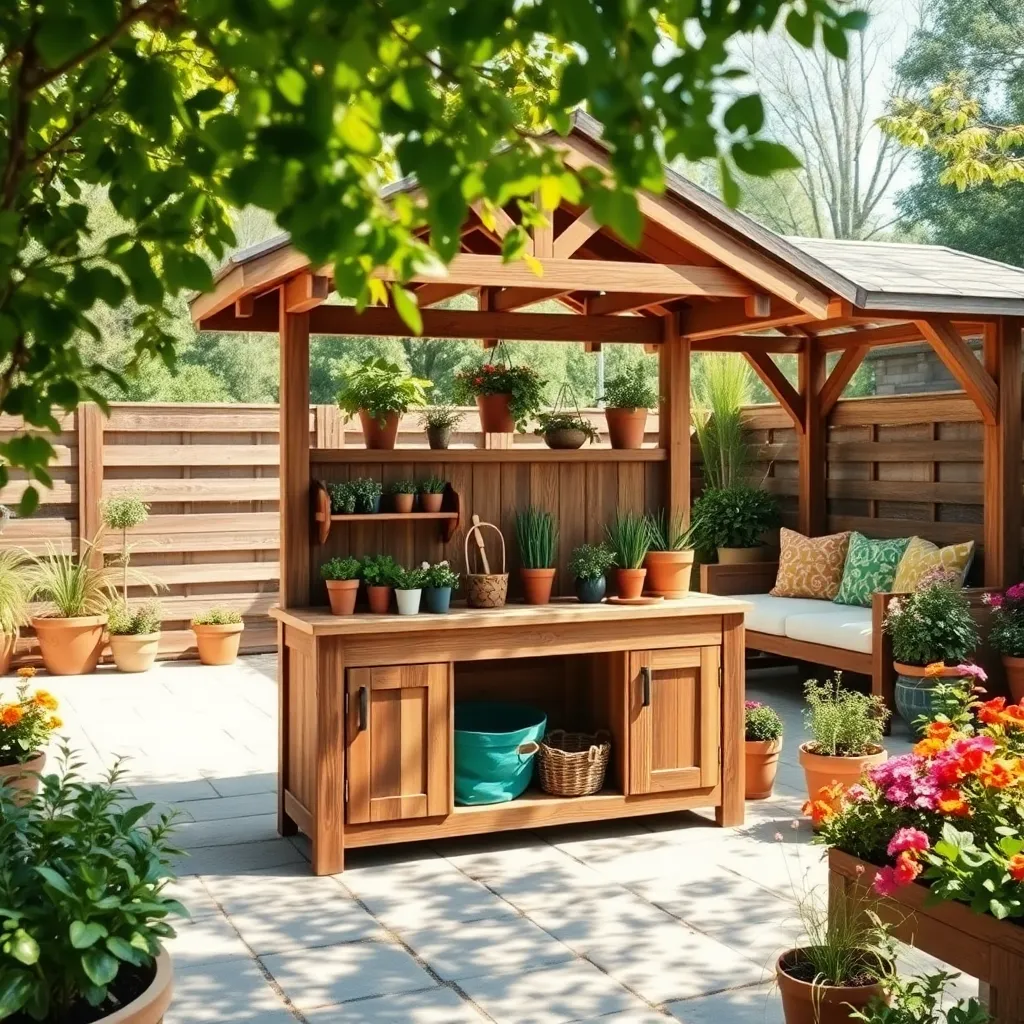 Stylish Potting Benches with Storage