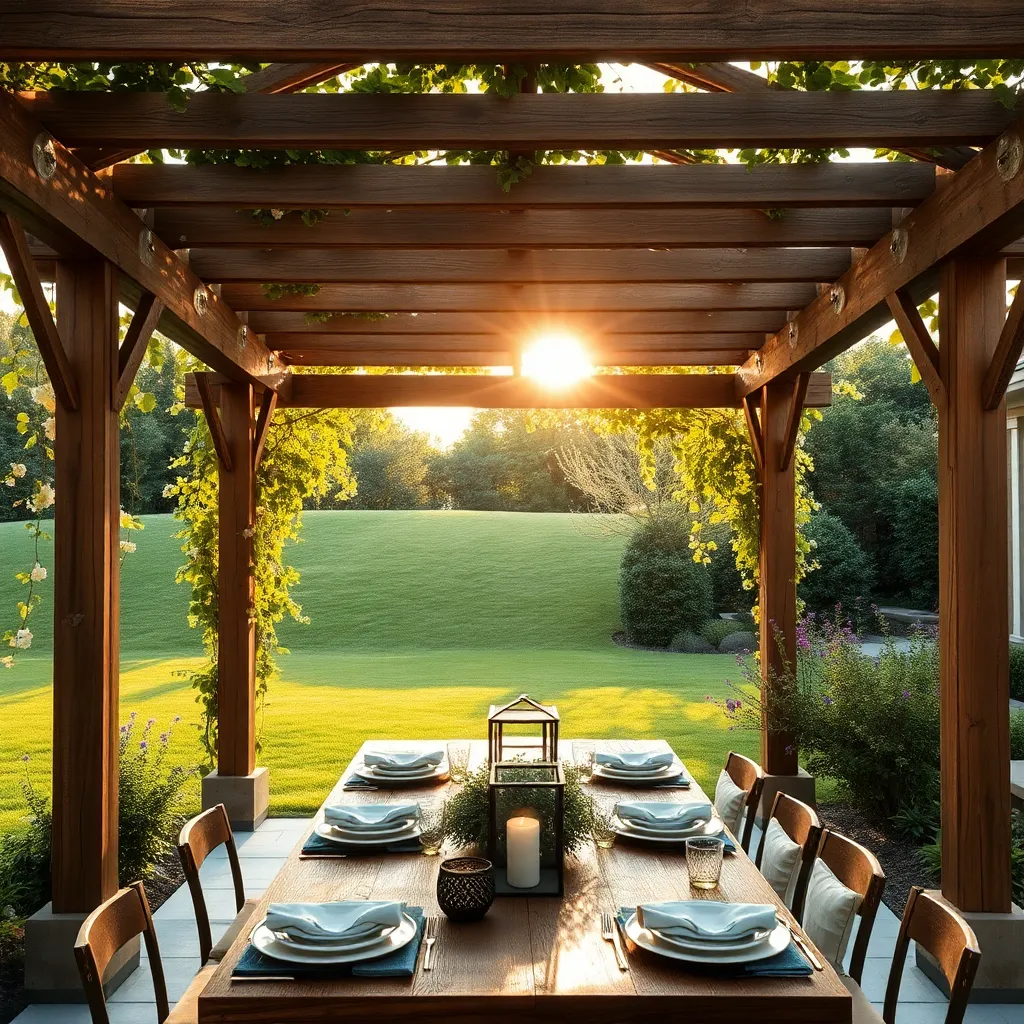 Rustic Pergola with Natural Elements