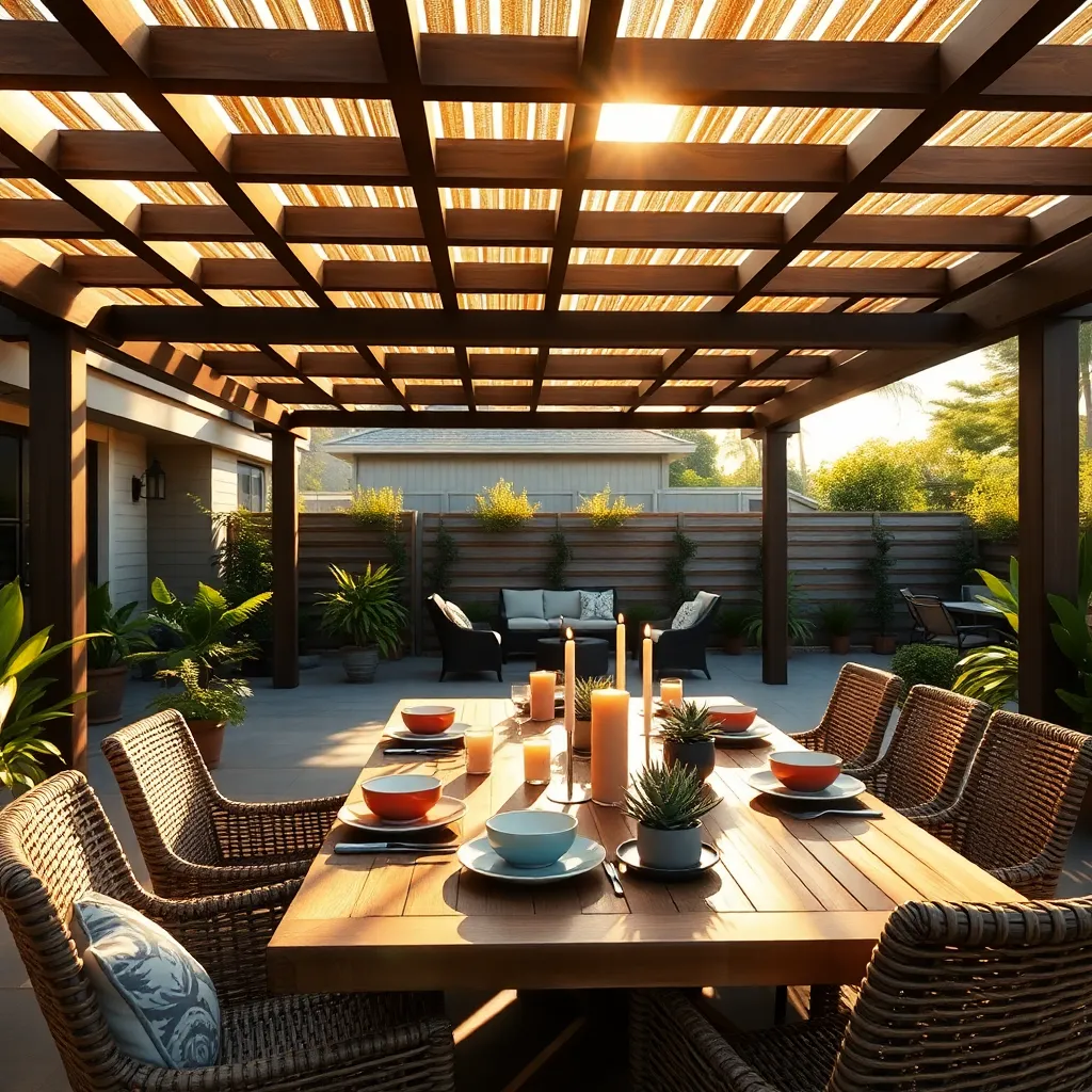 Pergola with Adjustable Roofing