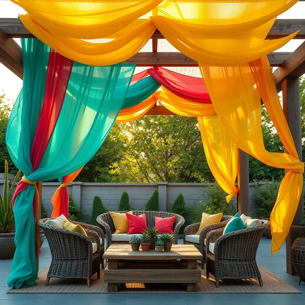 Add Colorful Fabric Canopies