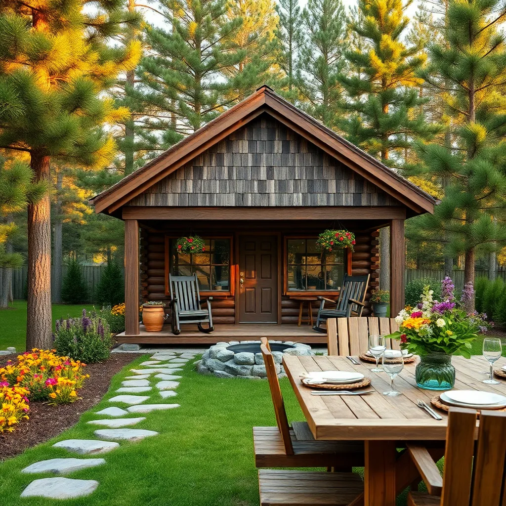 Add Rustic Wooden Cabins