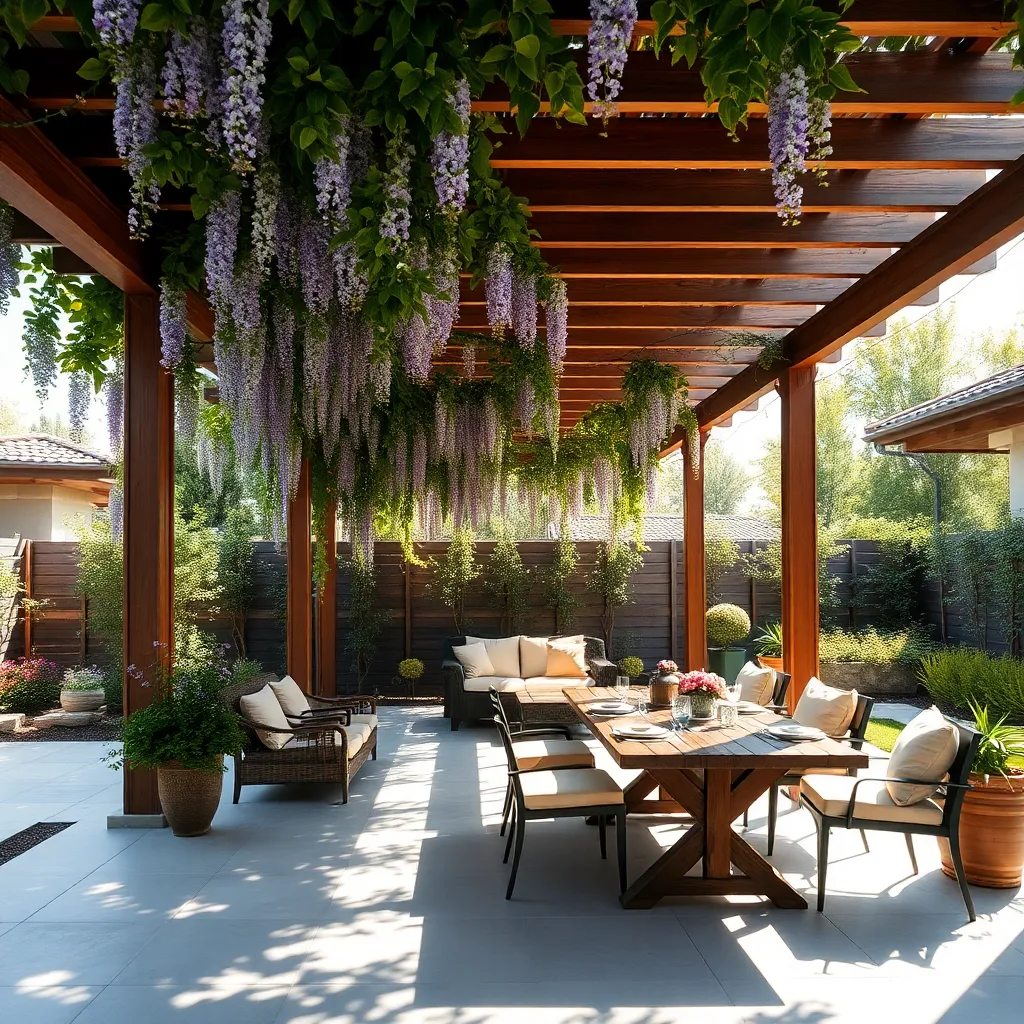Utilize Pergolas with Climbing Plants