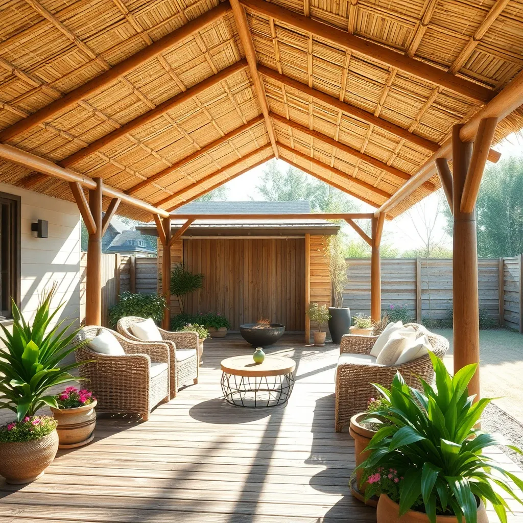 Add Natural Bamboo Roofing Elements