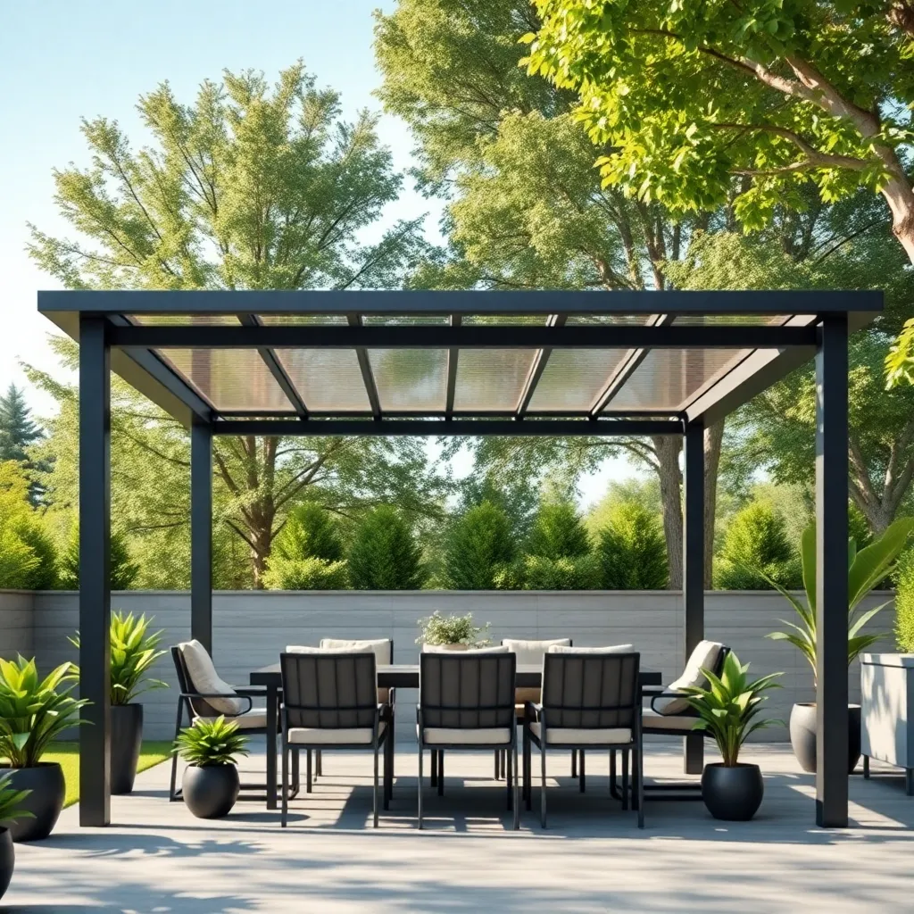 Modern Steel Gazebo (Sleek and Minimalist Design)