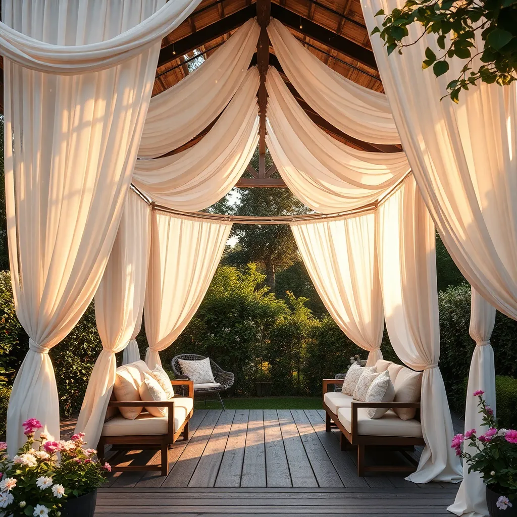 Romantic Draped Canopy Pavilion (Elegant Ambiance with Flowing Fabrics)