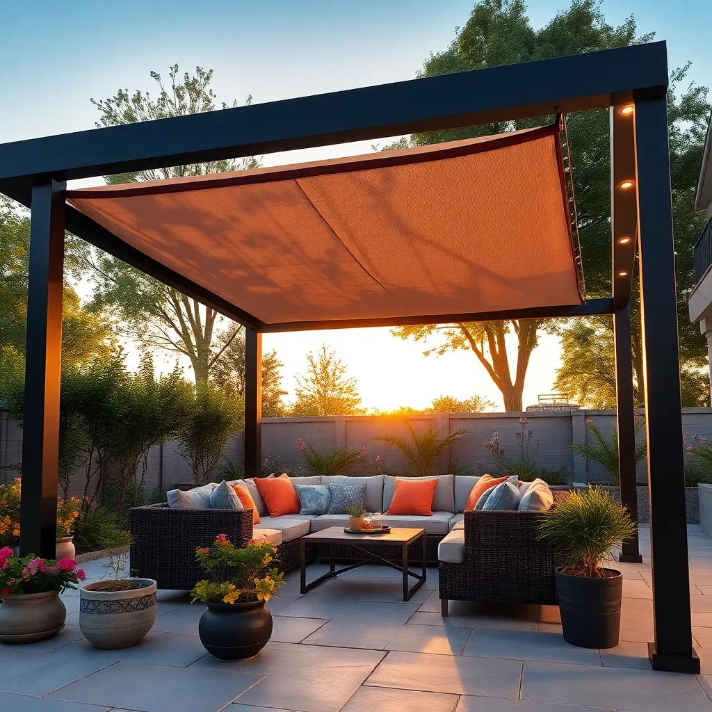 Modern Retractable Canopy Pergola (Aluminum Frame)