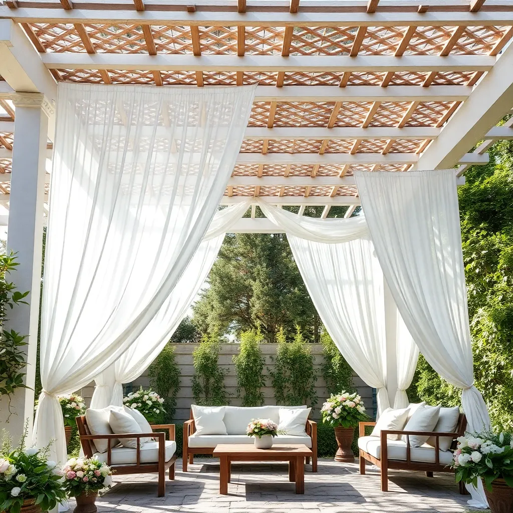 Classic White Pergola (Lattice Roof Design)
