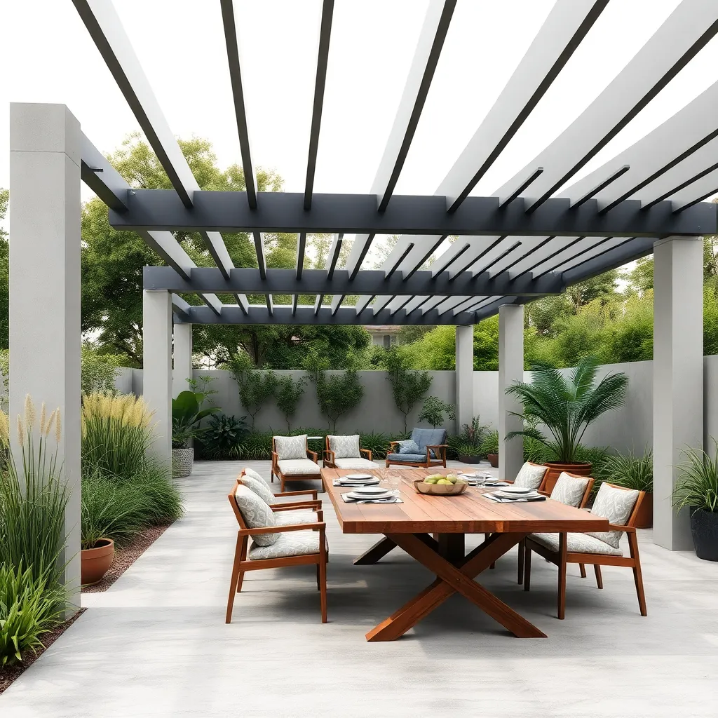 Modern Minimalist Pergola (Aluminum Slats)