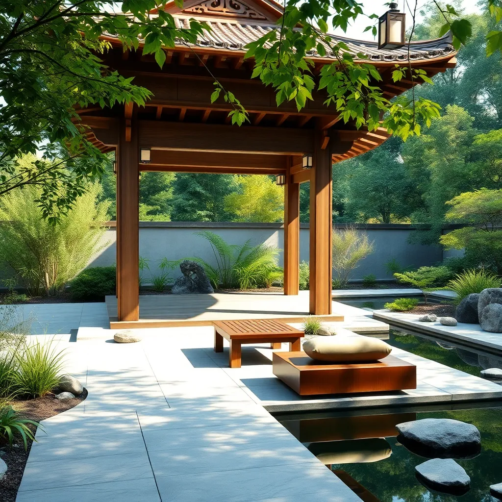 Asian-Inspired Pagoda Pavilion (Serene Space with Zen Aesthetics)