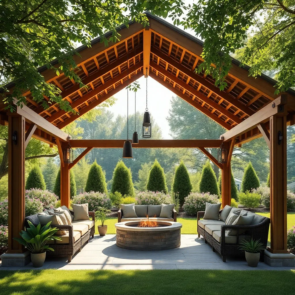 Garden Pavilion with Integrated Seating (Comfort and Convenience)