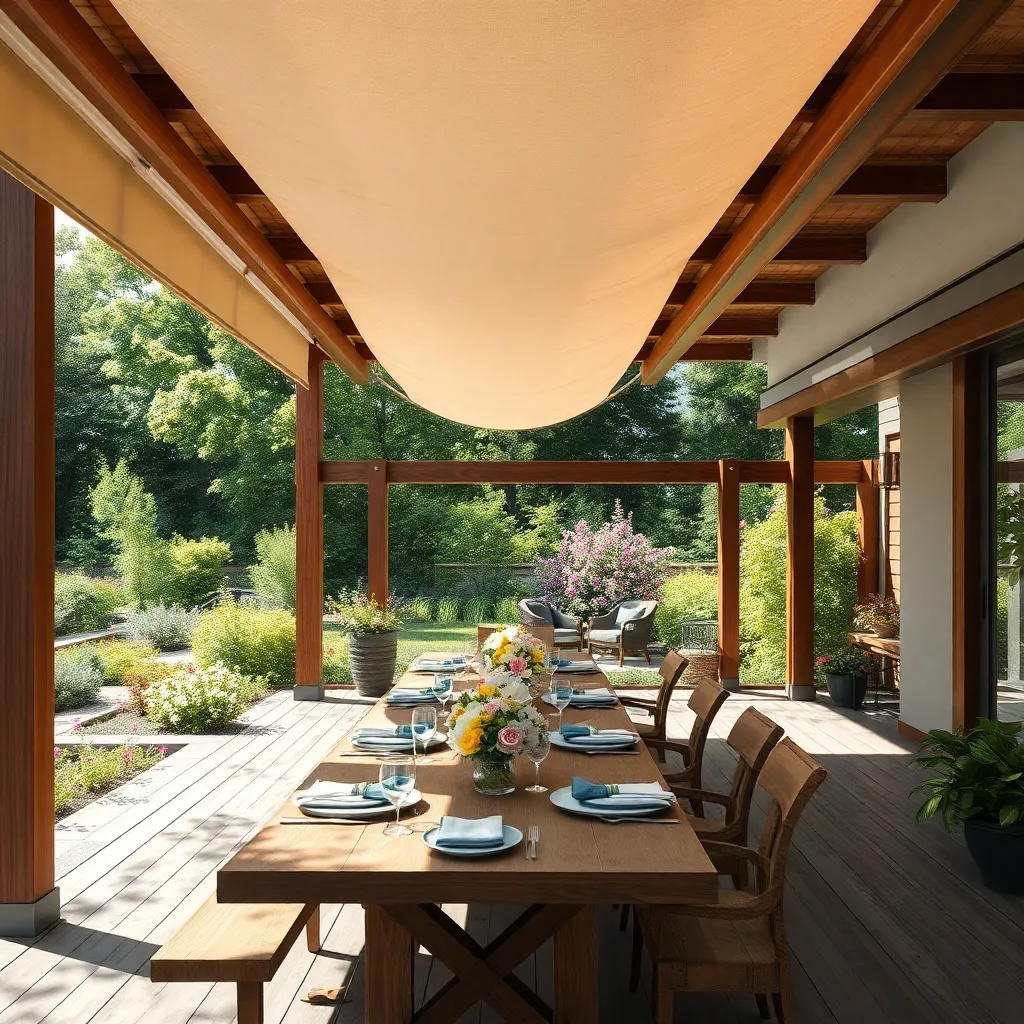Retractable Awning Pavilion (Flexible Weather Adaptation)
