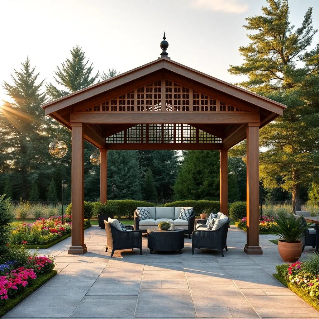 Gazebo with Dual-Tiered Roof (Enhanced Airflow and Elegance)