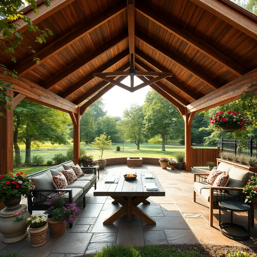 Rustic Timber Pavilion (Natural Aesthetic and Durability)