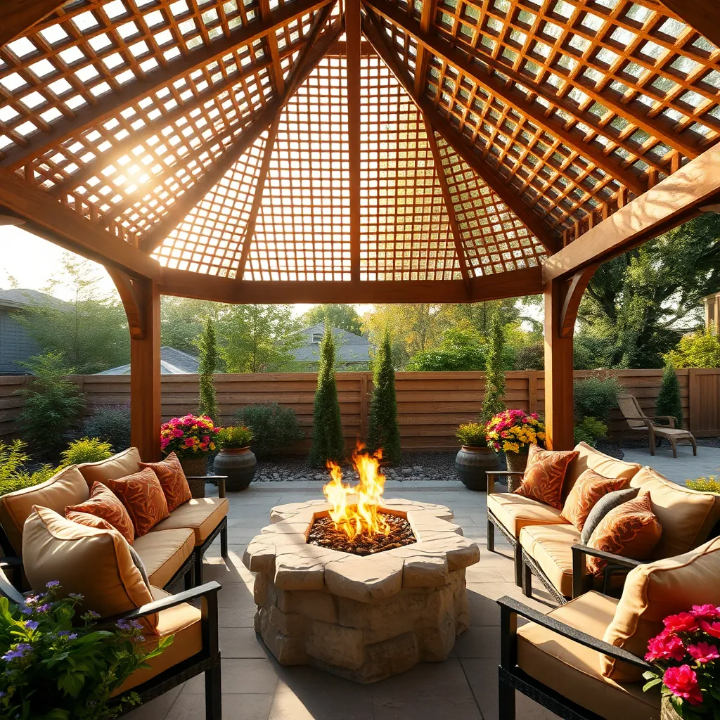 Gazebo with Built-In Fire Pit (Cozy Gathering Spot for Cooler Nights)