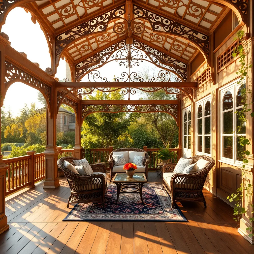 Classic Victorian Veranda (Ornate Woodwork & Iron Detailing)