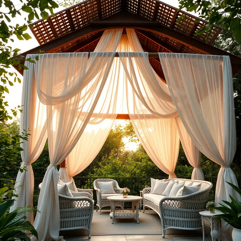 Select Elegant Drapery for Gazebo